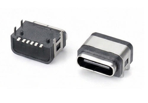 TYPE-C 6P 贴板带铜有柱防水外露 1.6